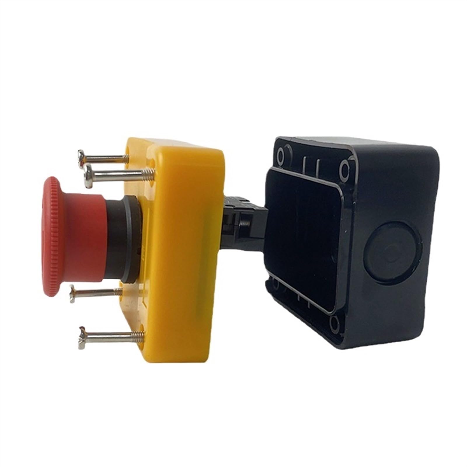 Caja de control protectora de parada de emergencia, caja de interruptor de botón pulsador de parada de emergencia con cabeza de seta roja de 22mm
