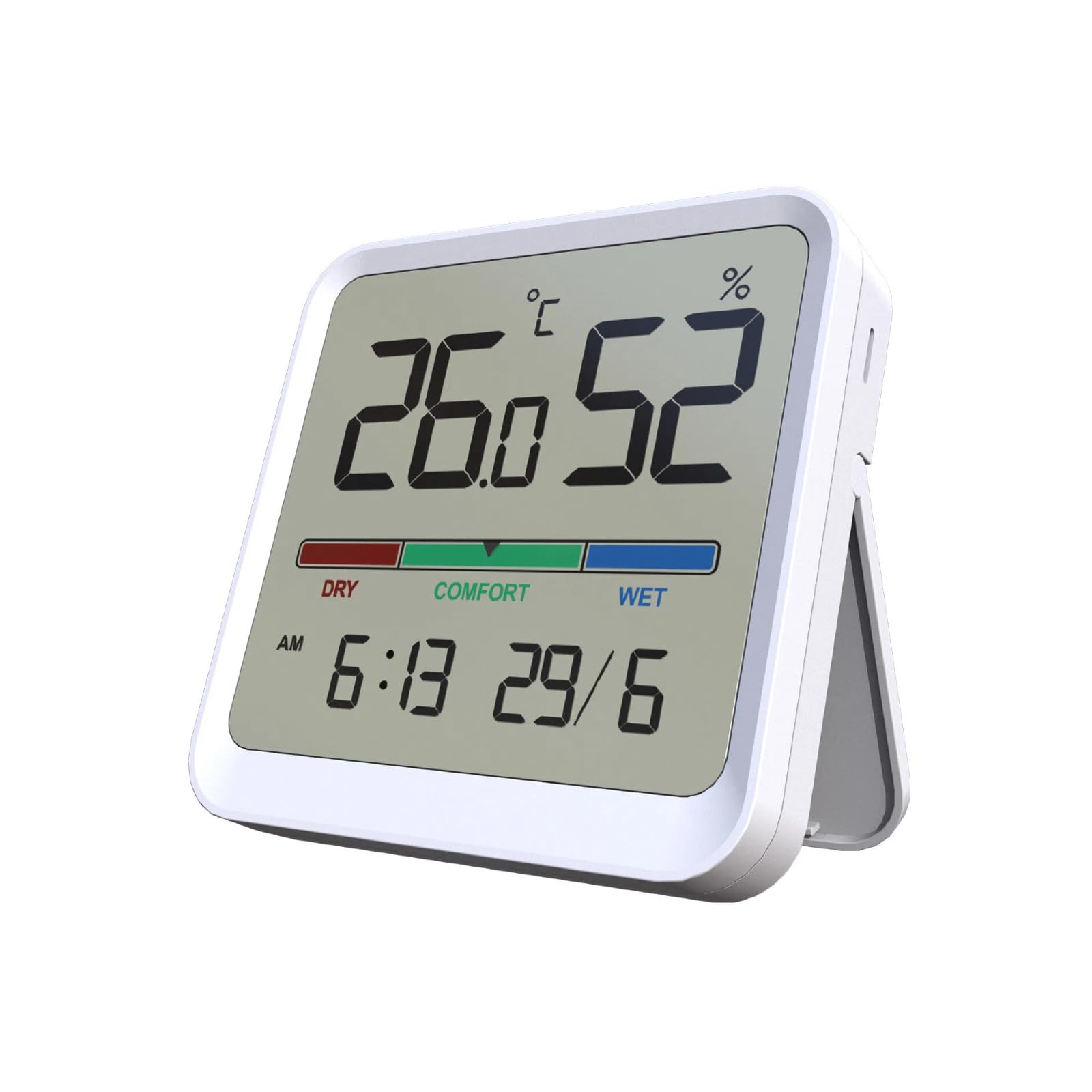 Temtop Thermomètre Hygromètre d'Intérieur Numérique T1-SE - Moniteur Température Humidité avec Affichage Heure Date Haute Précision