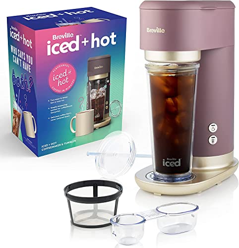 Image of Summer Breville Iced+Hot Coffee Maker | Plus Coffee Cup with Straw | Brews Hot Filter Coffee To Enjoy Alone or Over Ice | Caf� Mocha