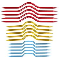 SYEYCW 15 Stück Zopfnadeln zum Stricken, Farbe Stricken Kabel Krümme Nadel, Krümme Twist Gebogene Hand Stricken Nadeln für Pullover Stricken, Aluminium Stricken Stich für Pullover Stricken Werkzeug