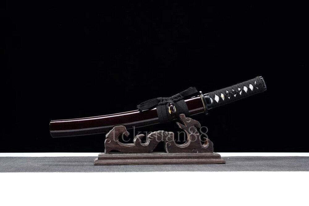 YL Sword Traditional Hand Forged Japanese Sword Tanto Clay Tempered Full Tang Razor Sharp