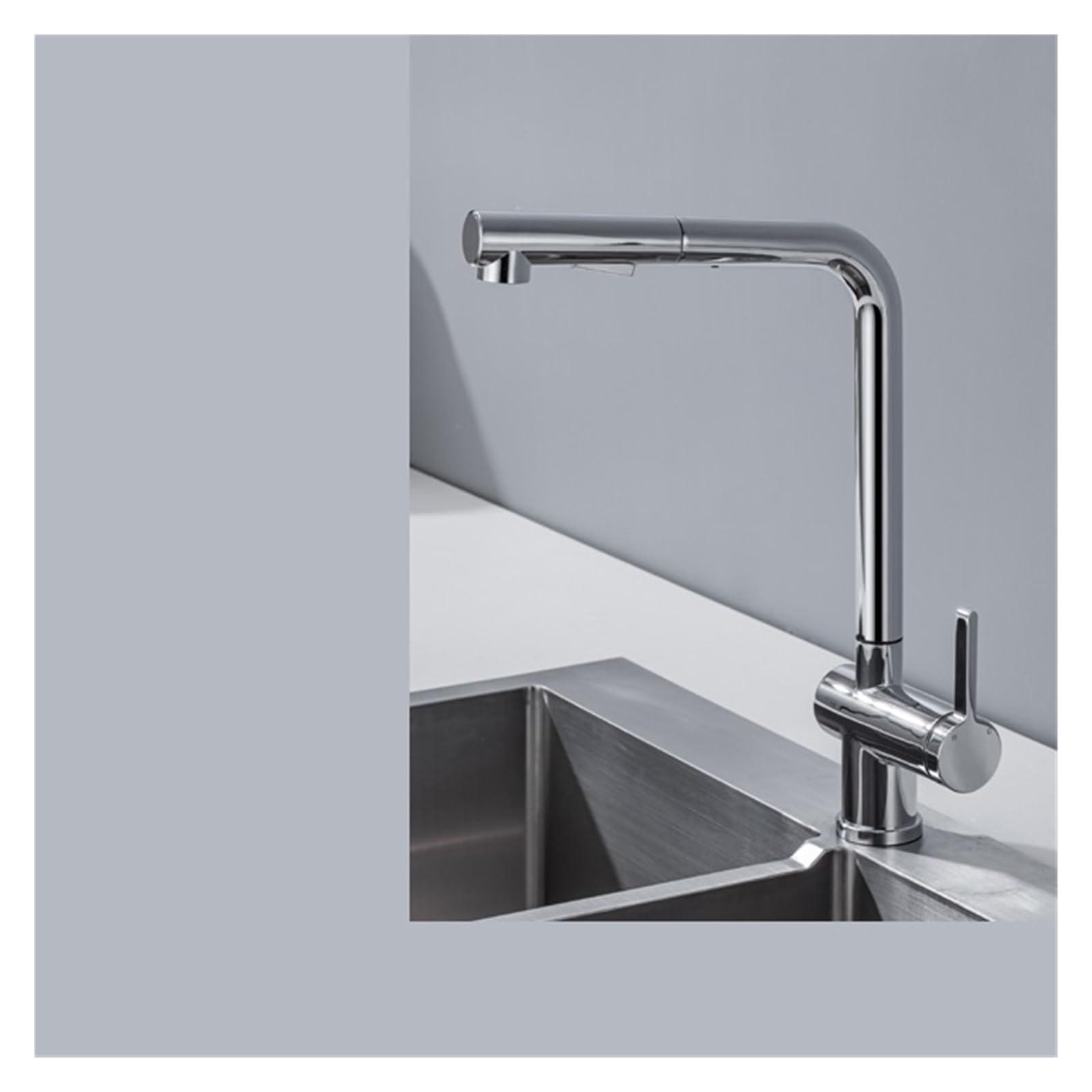 Robinet de cuisine eau chaude et froide en acier inoxydable 304 pour évier de maison