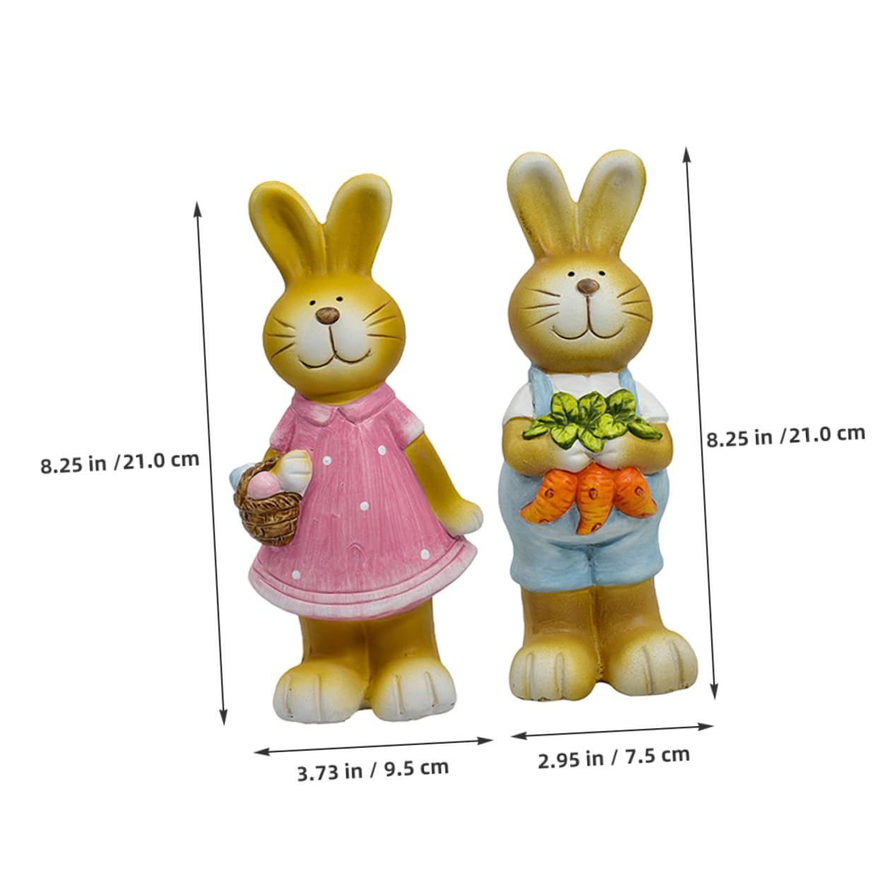 OUNONA 2pièces Statue De Lapin De Jardin Figurine Animal Décorative pour Cour Et Jardin Petite Statue De Lapin pour Micro-Paysage