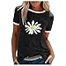 Produktbild Pitashe Kurzarm T-Shirt, Tshirt Oberteile Damen Elegant Sommer Kurzarm Choker V-Ausschnitt Bluse stilvolle Print Tops