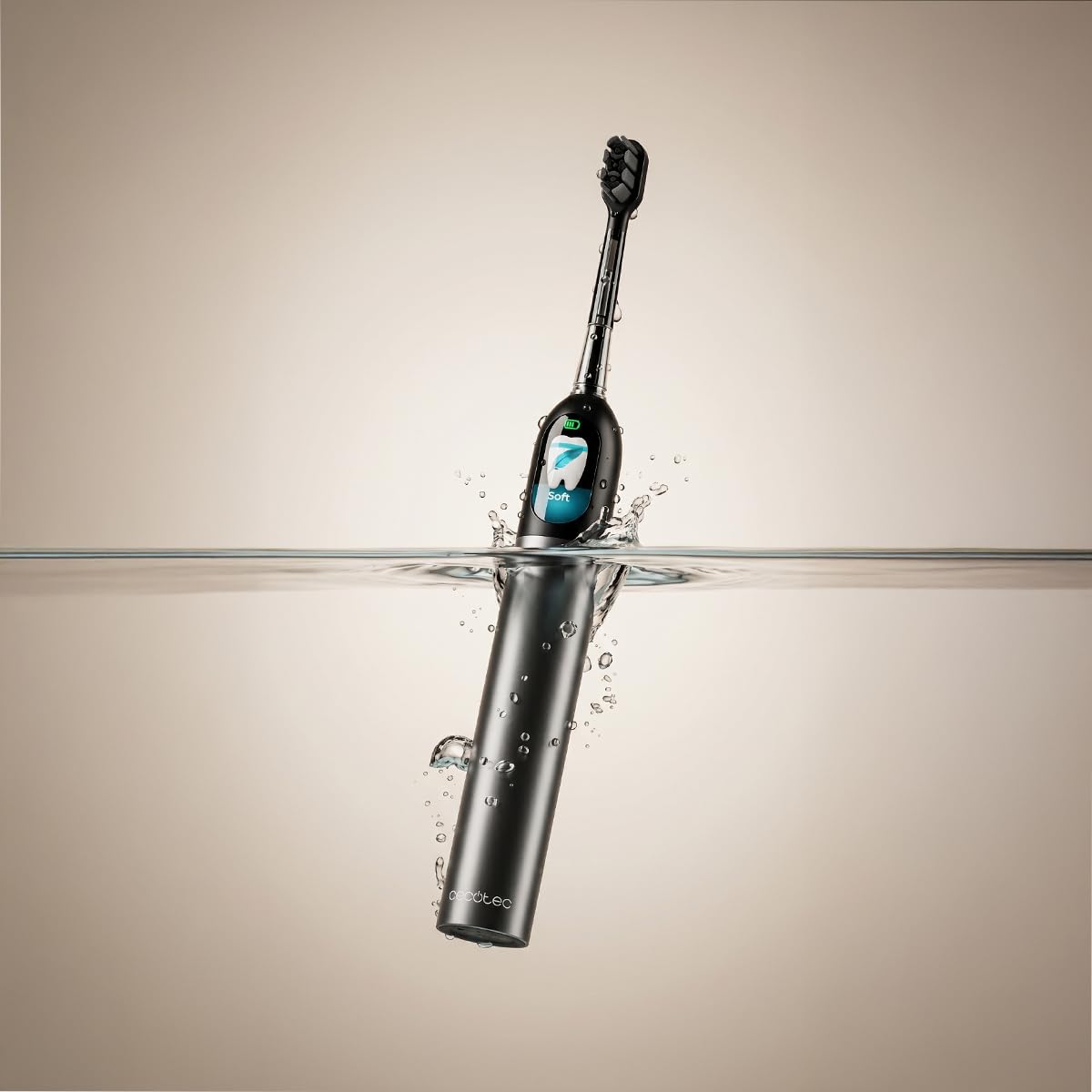 Cecotec Brosse à Dents Électrique Sonique avec Oscillation 60° et Écran ToothCare EliteSwing Premium. 3 Modes, Autonomie 30 Jours, Capteur de Pression, Base de Charge et 2 Têtes de Rechange, IPX7