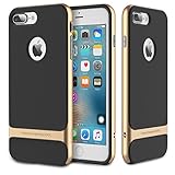 iPhone 7 Plus (5.5 inch) Case, ROCK MOOST [Royce Series] Dual Layer Thin & Slim Shockproof Case for iPhone 7 Plus [Black / Champagne Gold]