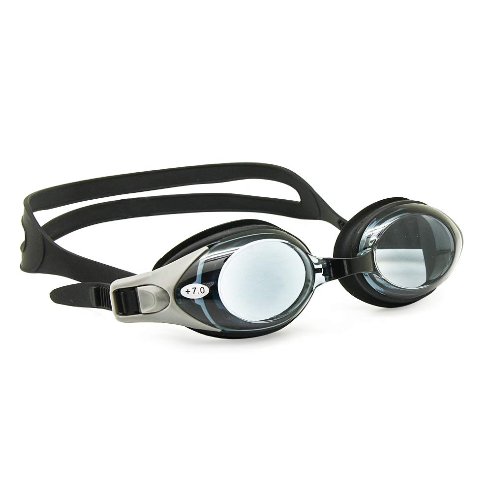 EnzoDate Schwimmbrille + 1 bis + 8, -1 bis -8, Anti-Beschlag UV-Schutz Wasserdicht