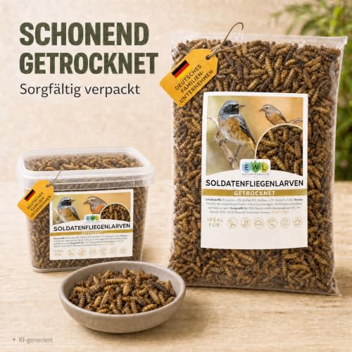 EWL Soldatenfliegenlarven getrocknet 1,2kg (7,8L) | Vogelfutter Fischfutter