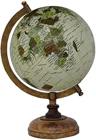 13 Decorative Rotating Globe White Ocean Geography World Earth Home Decor