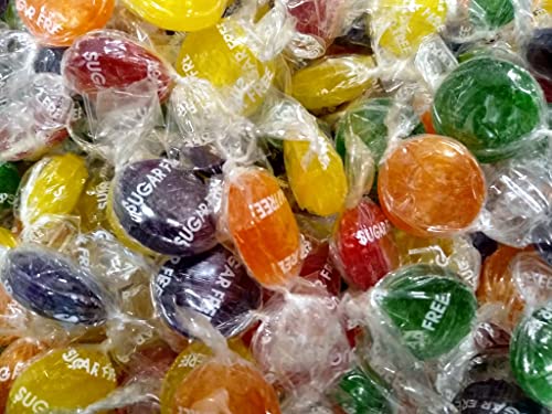 Sugar Free Assorted Fruit Hard Candy Buttons - 2 lbs of Fresh Delicious Individually Wrapped Candy