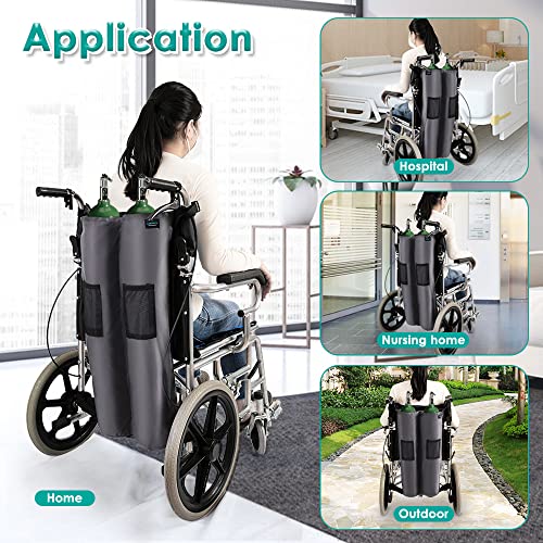 Neppt Oxygen Tank Holder For Wheelchair Walker Scooter Portable O2 Cylinder Bottle Backpack Medical Personal D, E Oxygen Carrier Accessories Bag To Hang On Wheelchair Back For Travel, Home, Hospital #TOP5