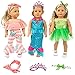 ZITA ELEMENT 10 Complete Sets 18 Inch Doll Clothes Dress and Accessories for 18 Inch Girl Doll Generation Life Doll Clothes Outfits, Total 24 Pcs Doll Clothes for 18 Inch Dolls Xmas Gift
