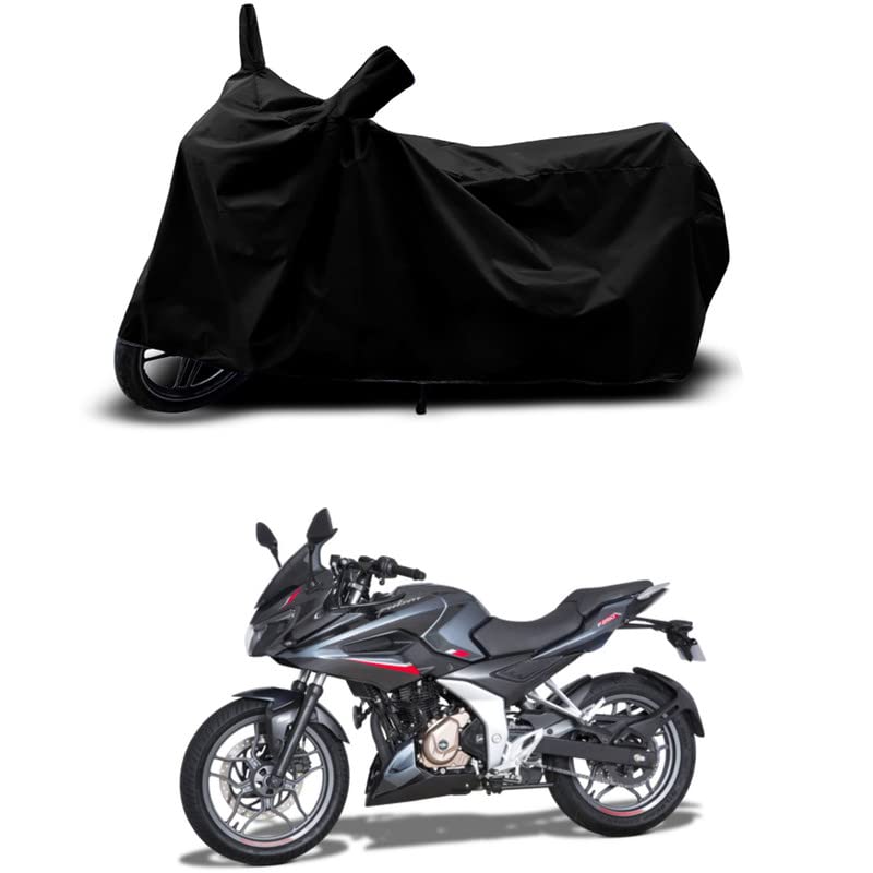 Image of 100% Scratchproof /UV-Rays /Heat Protection /Birds Dropping /Water Resistant /Dust Proof /Waterproof /Full Bike Scooty Two Wheeler Body Cover Compatible for Pulsar F250 STD All Varients[Black]