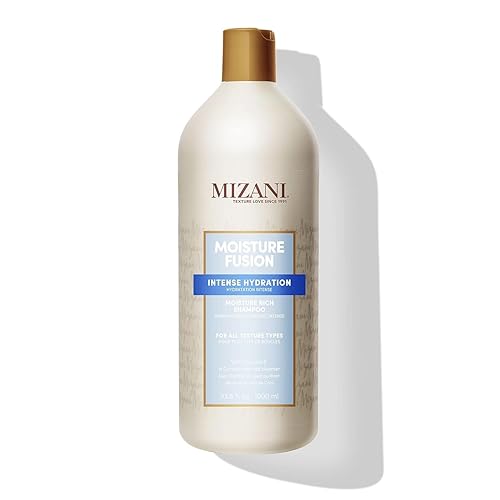 Mizani Moisture Fusion - Champú rico en humedad, limpia y acondiciona suavemente el cabello, con aceite de argán, para cabello seco