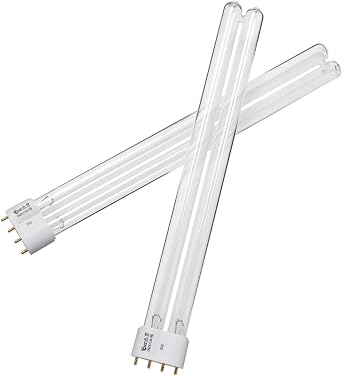 CNZ 24W UVC Replacement Bulb 2G11 Base for Aquarium Pond Filter Clarifier, 2-Pack, Clear, CNZ2G24W2PK