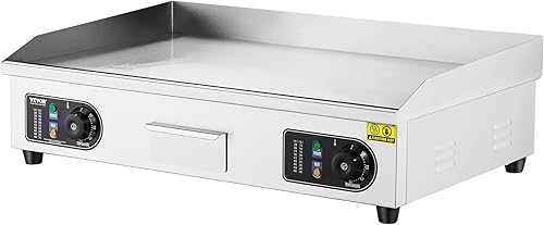 Miniatura 9 de VEVOR Plancha eléctrica comercial, parrilla de encimera de 2800 W, temperatura ajustable de 122  a 572 , parrilla de acero inoxidable de 29 pulgadas