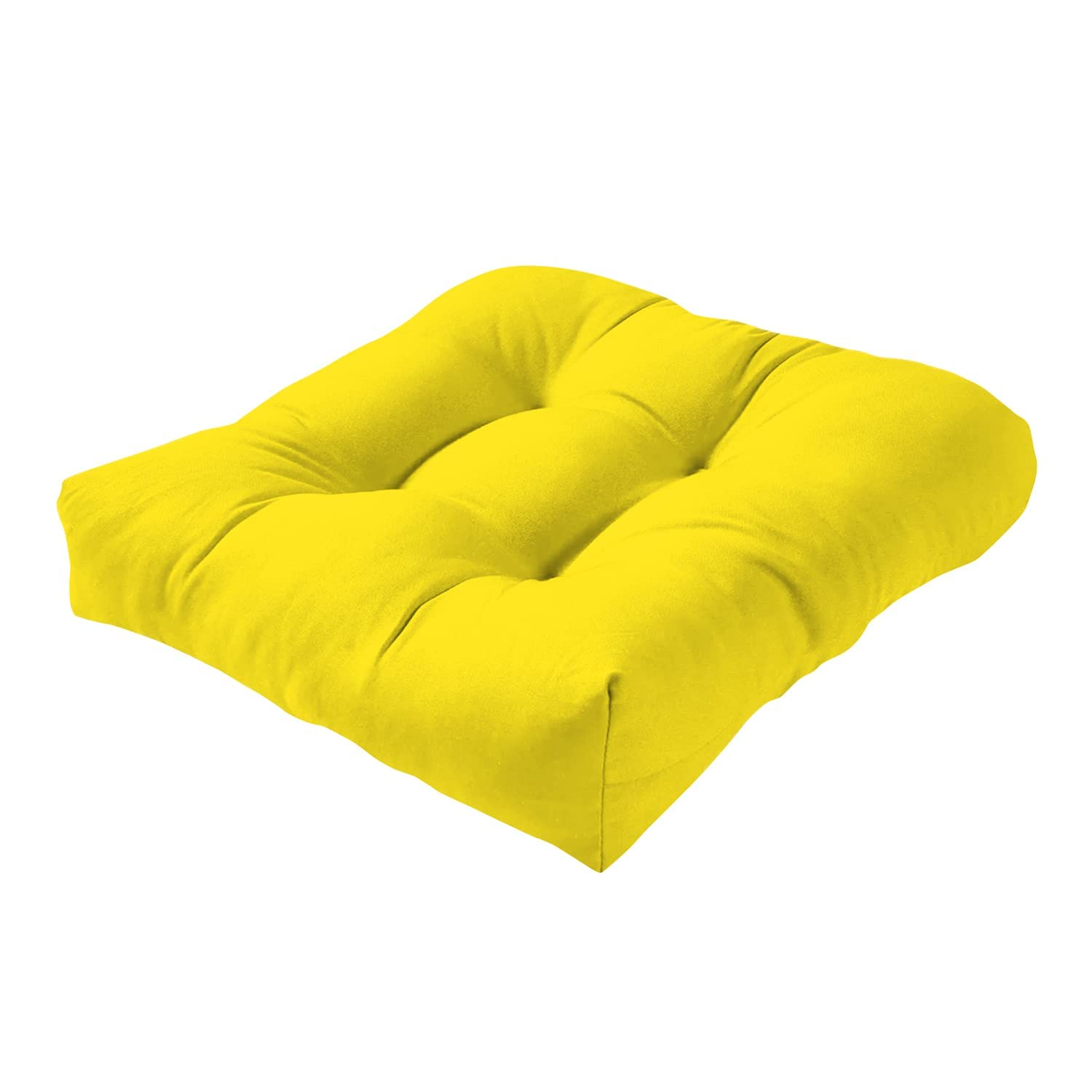 MeeFactory Velvet Microfiber Seat Patio Cushion Pillow for Home, Office, Chair, Balcony, Bedroom, Meditation, Outdoor, 50 x 50 Cm, Yellow, 1 Pieces