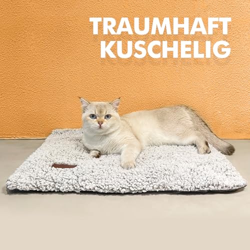 Mora Pets Selbstheizende Katzendecke Selbstwärmend Decke Katze, Heizdecke für Katze & Hunde Ohne Strom, Wärmedecke Angenehm Geräuschlos, Katzen Decke Flauschig & Rutschfester, 74 x 48 cm