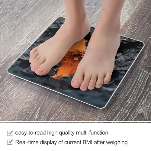 Báscula de baño digital Orange Flowers con vidrio templado miniatura 5