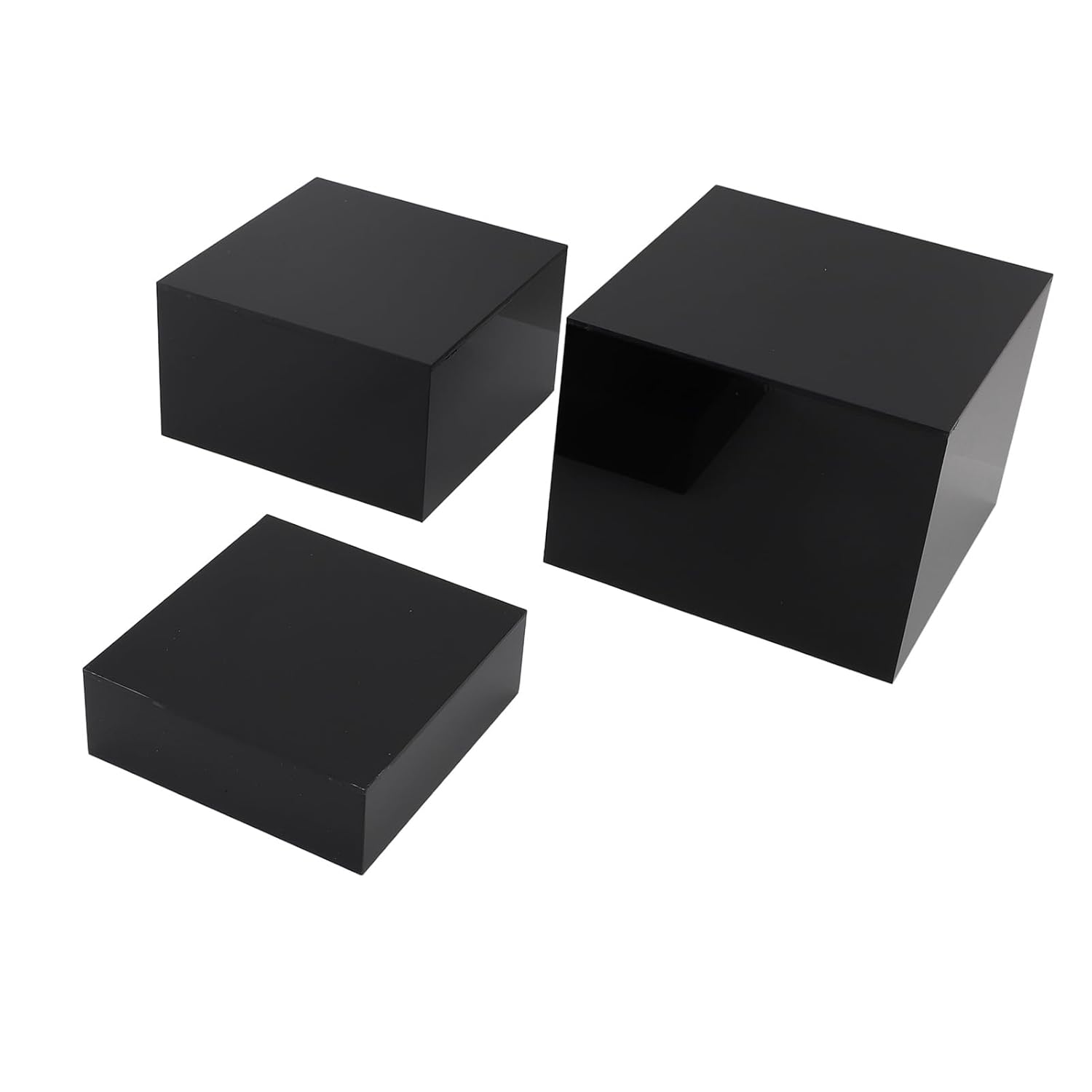 3Pcs Acrylic Risers Display Stands Acrylic Display Risers Acrylic Boxes for Cosmetics Food Collectibles Jewelry Figures Show (Acrylic)