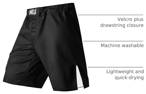 LAFROI Mens MMA Cross Training Boxing Shorts Trunks Fight Wear with Drawstring and Pocket-QJK01