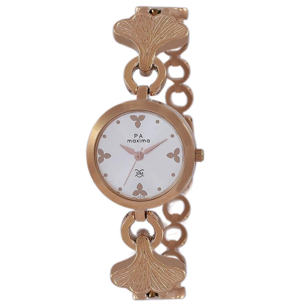 Maxima Brass Analog Silver Dial Women Watch-49760Bmlr, Rose Gold Band (B07CQ62G8X) Amazon Price History, Amazon Price Tracker