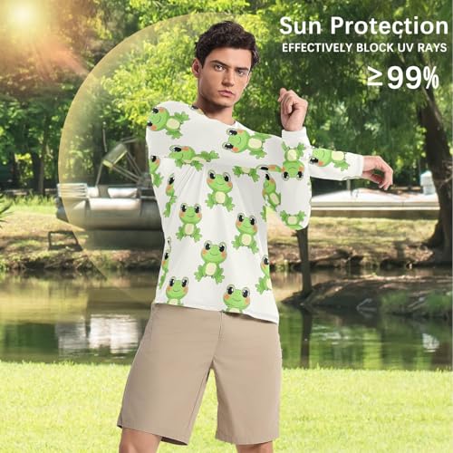 Bolaz Mens UV Protection Shirts Rash Guard Long Sleeve UPF 50+ Frog Lovely Quick Dry S4