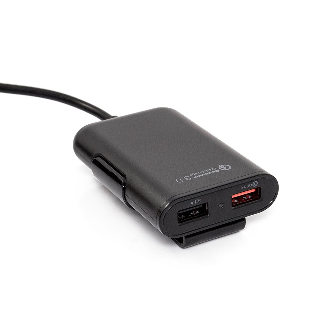 Autolader Universal Car Power Adapter Dual Port uitgang 4.2A 5V IP65 met LED digitale voltmeter kabel 60cm Green Light