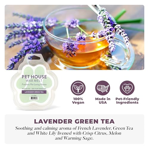 Image of Pet House Lavender Green Tea Spring Scented Wax Melts - Long-Lasting Plant Based Soy Wax Melts Pet Friendly Pack of 2