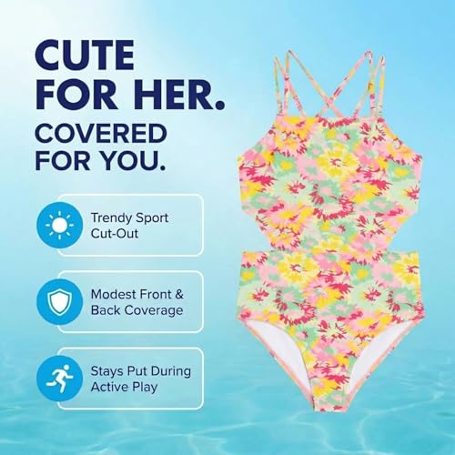 Image of Kanu Surf Girls' Beach Girl Sport Cut-Out One Piece Swimsuit