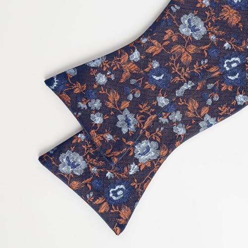 Image of Alizeal Mens 2pcs Floral Pattern Bow Tie Set | Self-tied Pocket Square Colorful Perfect for Weddings Proms Business