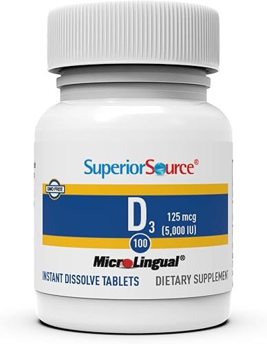 Miniatura 3 de Superior Source Tableta de vitamina D3 extra fuerte de 5,000 UI, 100 unidades (el embalaje puede variar)