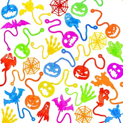 KEQAR 30 Pezzi Manine Appiccicose Bambini, Divertenti e Articoli Scherzosi, Giocattoli di Halloween con Design Zucca, Gadget per Feste e Halloween, Regalo per Bambini e Compleanni (Colorati)