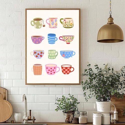 Affiche Murale Tasse de Thé Café Poster Toile Cuisine Salon 50x70