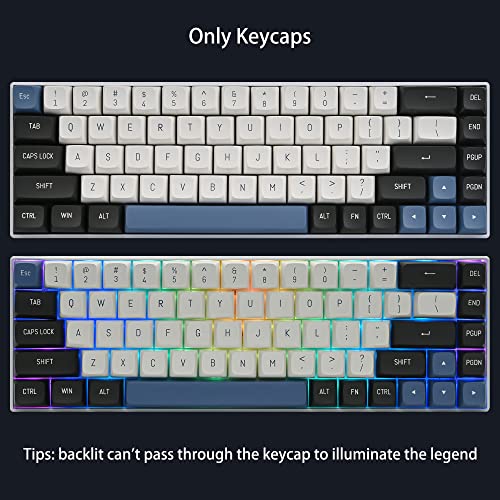 Image of Fogruaden 160 Keycap Set, Double Shot Keycaps, CSA Profile Custom Keycaps for Mechanical Keyboard Keycap(Arctic)