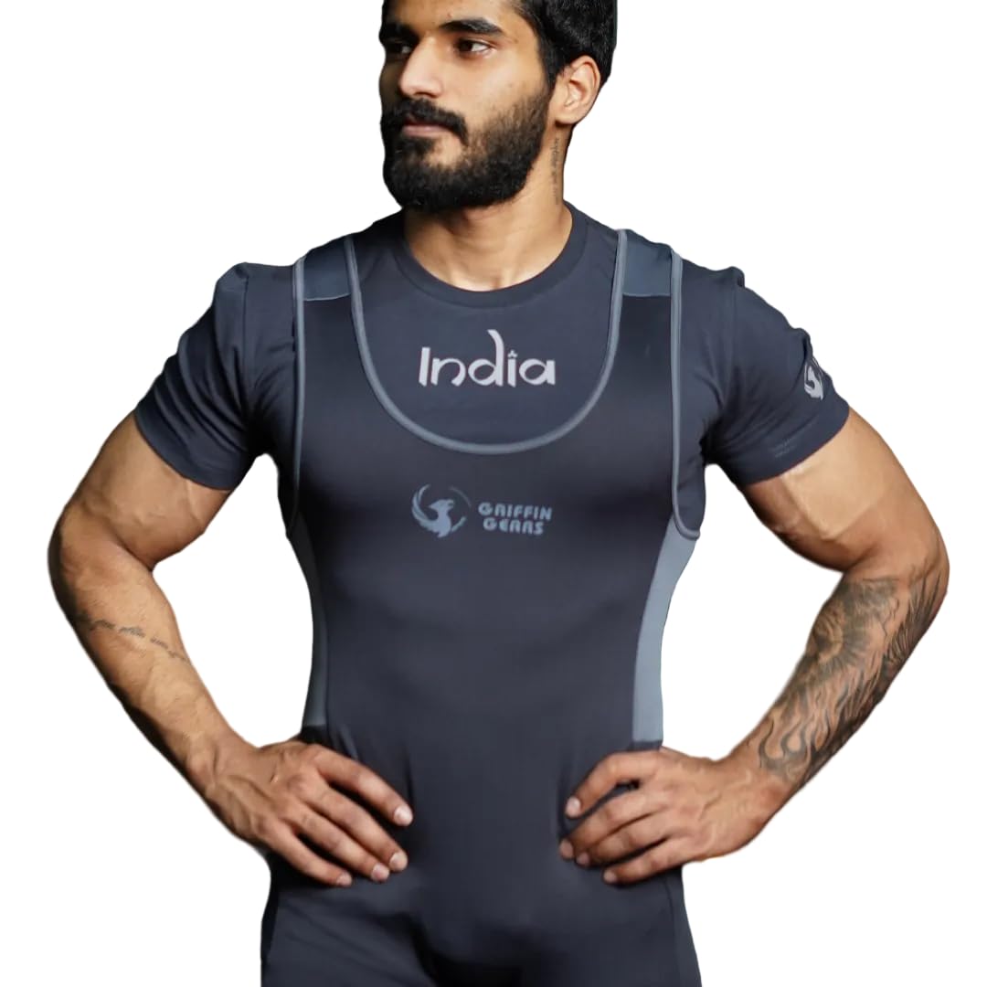 griffin gears Men’s Powerlifting Singlet – Competition-Ready Gym Suit – Compression Fit, Stretch Fabric – IPF Standard weightlifting Singlet for Deadlifts, Squats, Bench Press-picture-46
