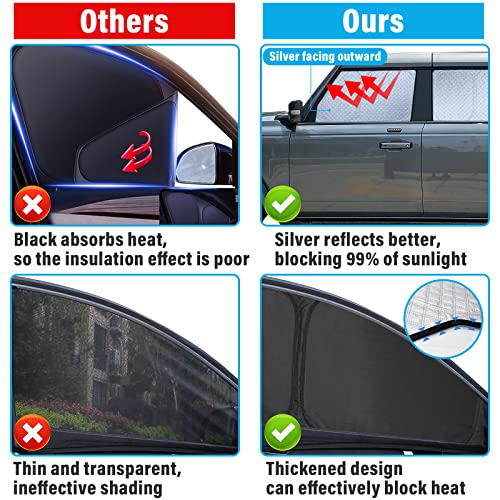 Image of KMF Windshield Sun Shade Replacement for Hyundai Santa Cruz Accessories 2022-2024, Side Window Sun Shade Cover Sun Visor Shield Cover,Rear Window Sunshade for Camping /Baby UV Block and Privacy Protect
