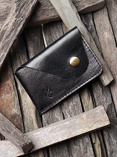 FOXHACKLE Leather Credit Card Holder Wallet for Men and Women | Front Pocket Minimalist Leather Slim Credit Card Case Wallet | Black Color3