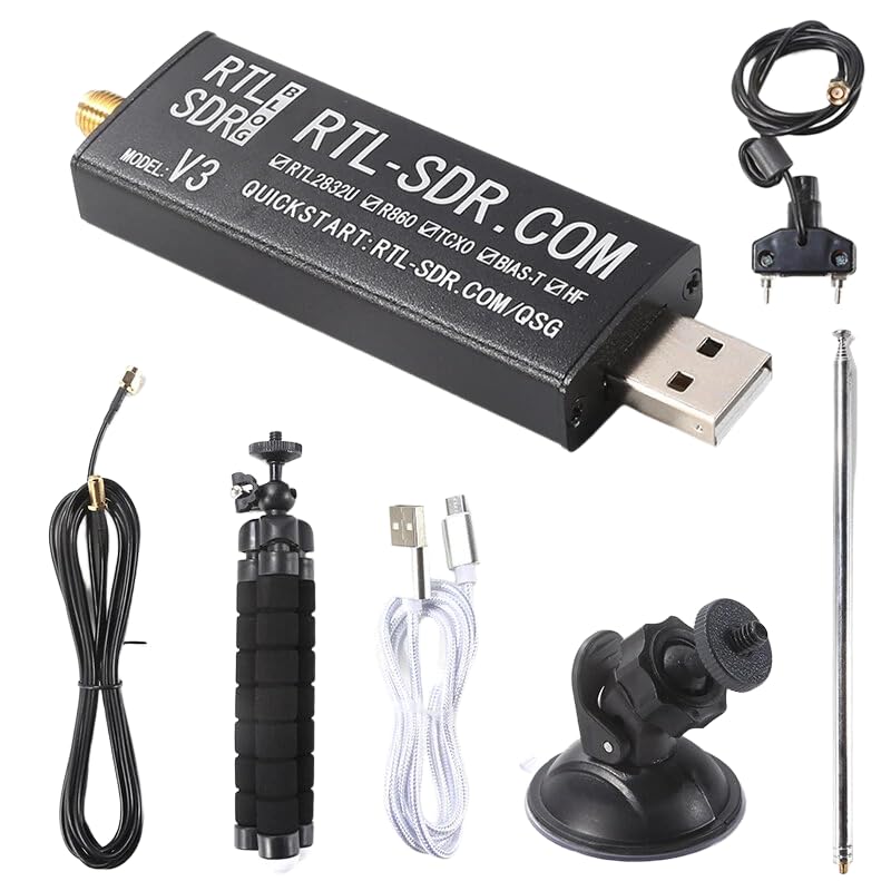 VIDOO Radio Definida por Software SDR Blog RTL V3 R820T2 RTL2832U 1PPM TCXO SMA RTLSDR con Antena Dipolo Multipropósito-Completo Set