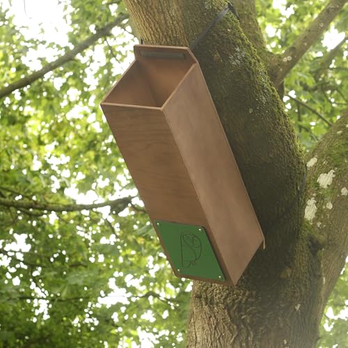 AWEHIRU - Tawny Owl Nest Box Tube – Exterior Grade Plywood Owl House for Woodland & Garden Nesting - Conservation approved