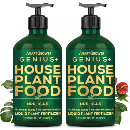 Image of Plant Food for Houseplants, Instant Indoor Plant Fertilizer for Healthier Plants, Clean & Safe for Indoor & Outdoor Use - Smart Grower Genius+ Easy Squirt Pump 8oz- 2 Pack Makes 192 Gallons