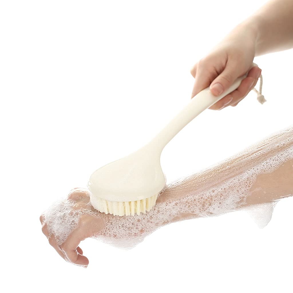 Toallitas de baño exfoliantes Cepillo Exfoliante para el Cuerpo de la Ducha Depurador de Espalda para Ducha Depurador de Espalda de Mango Largo con cerdas Suaves y rígidas, Toalla Exfoliante