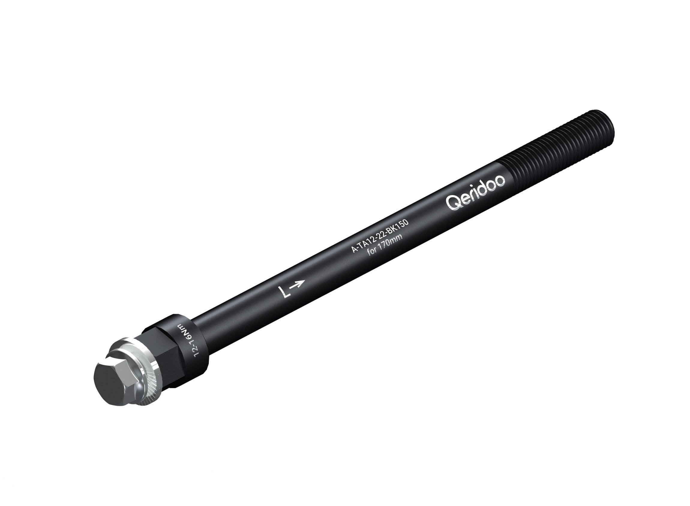 QERIDOO Thru-axle M12x1.5 170 mm P1.5 Akcesoria do foteli/wózków, młodzież, unisex, czarny (czarny), jeden rozmiar