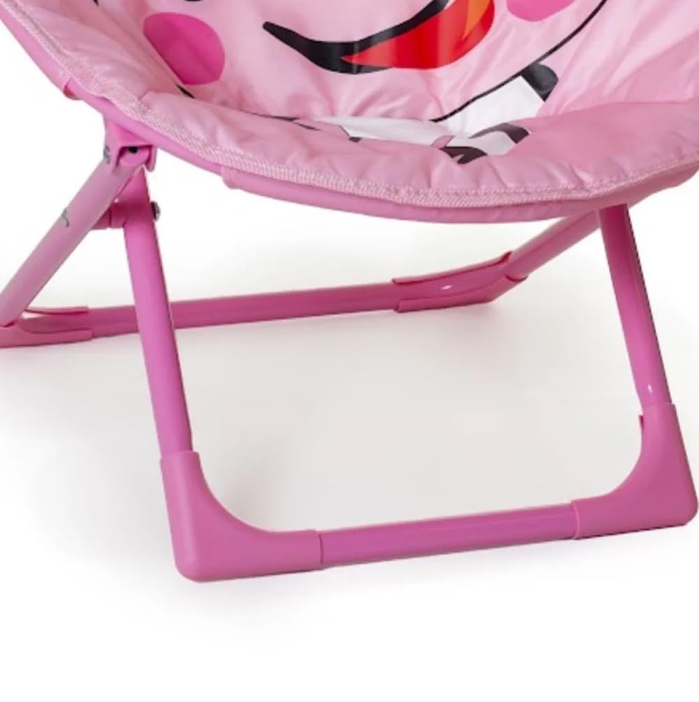 HomeFast Children's Camping Chair Moon Chair Foldable Children's Folding Chair Indoor and Outdoor Easy to Carry for Toddler Girls Boys, Kids Cartoon Cow Pattern Folding Chair (Cow) 3