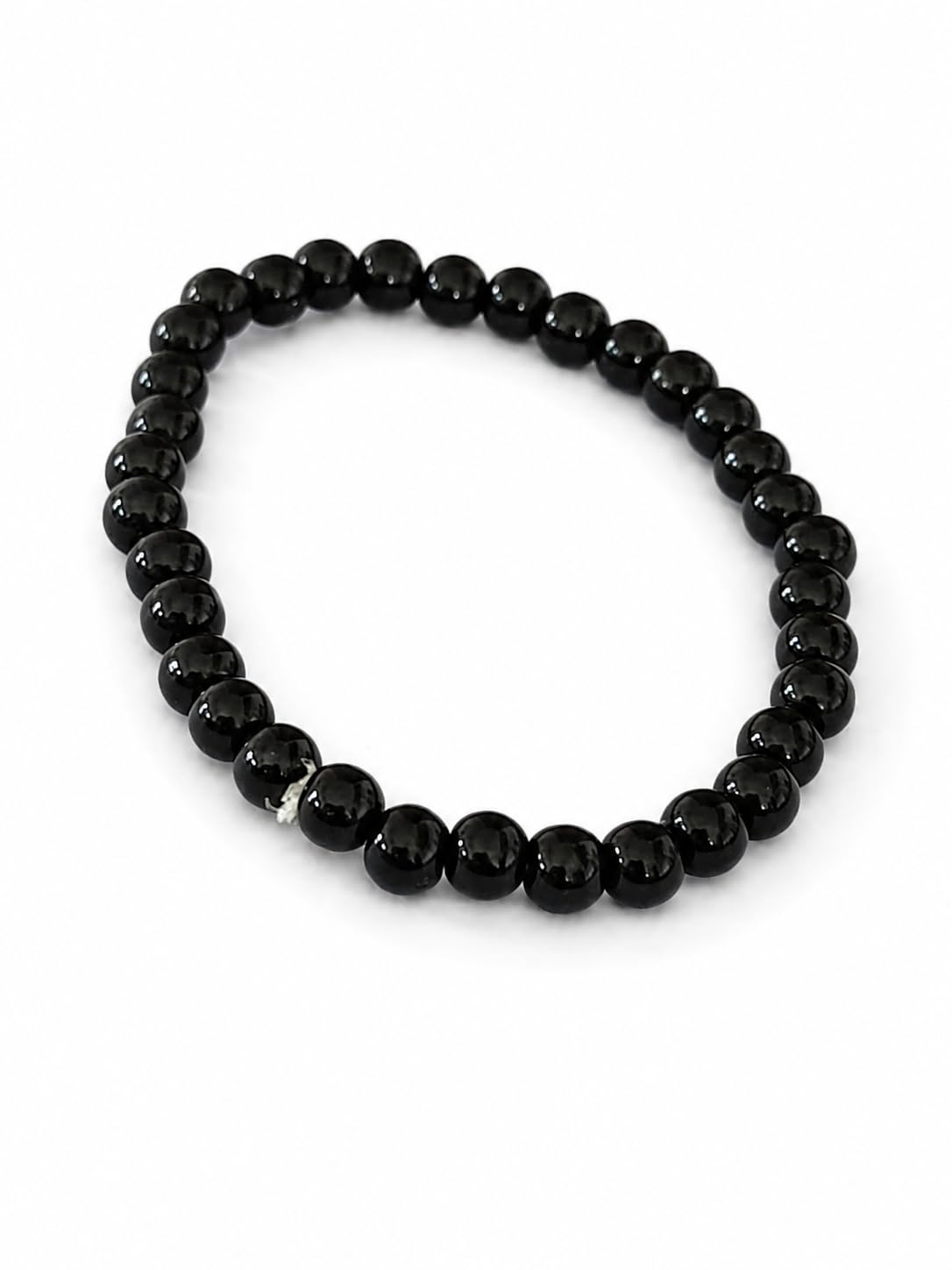 Black Onyx Round Beaded Stretch Bracelet for Men and Women-image-11