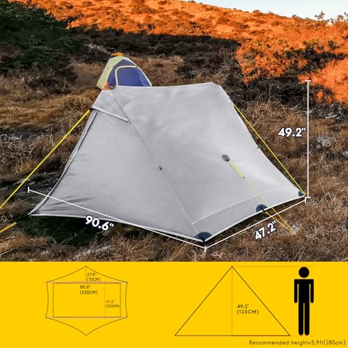 Image of LANSHAN Ultralight Waterproof 1-2 Person Backpacking Tent | Ultralight waterproof nylon, pitch anywhere, for camping & travel.
