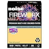 Boise Fireworx Color Copy/Laser Paper, 20 lb, Letter Size (8.5 x 11), Boomin' Buff, 500 Sheets (MP2201-BF)