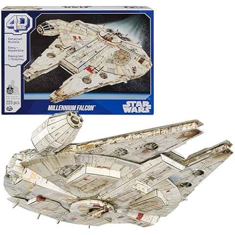 Spin Master Games 4D Build Star Wars Millennium Falcon 3D Model Kit, Star Wars Gifts, Star Wars Toys Desk Decor for Star Wars Fans & Collectors, Adults & Teens 12+ Cover