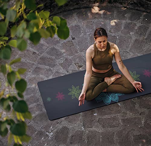 Nuveti Printed Travel Yoga Mat-1/16 Inch Thick Non Slip Fitness Workout Mat With Carrying Bag, Foldable Lightweight Suede & Natural Rubber Yoga Mat For Yoga Pilates And Fitness 72" L X 24" W X 1.5Mm #TOP5