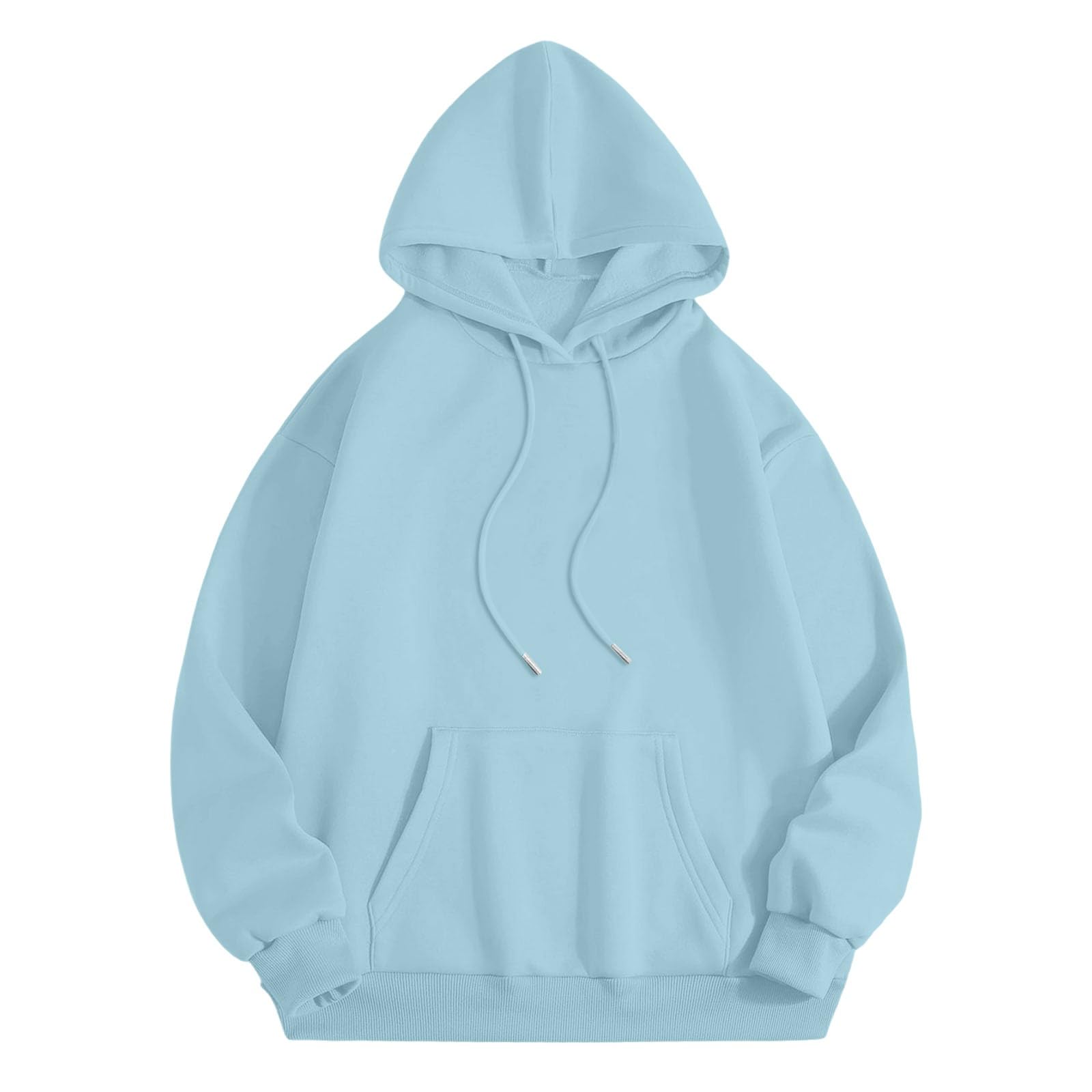 Generico Felpa Donna con Cappuccio Manica Lunga vestibilità Larga Casual | Sweatshirt Tinta Unita Con Tasche E Coulisse Felpe Leggero Traspirante Sportivi Per Attività All'Aperto Escursionismo Corsa